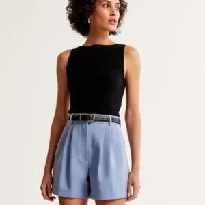 Abercrombie & Fitch Light Blue Sloane Tailored Shorts